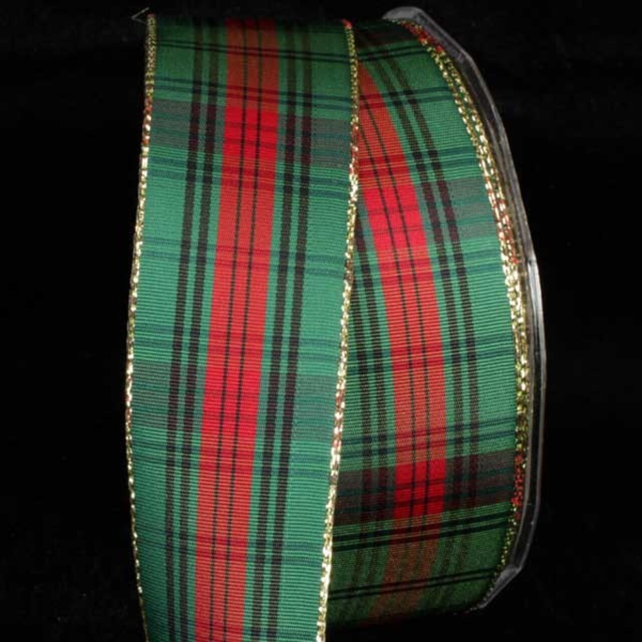 The Ribbon People Black and Green French Plaid Wired Craft Ribbon 1.5" x 27 Yards